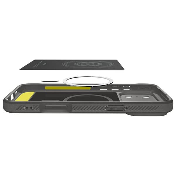 Spigen Rugged Armor Mag MagSafe -kotelo iPhone 17 Prolle, harmaa