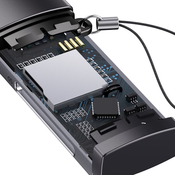 Lite-sarjan USB SD/TF-kortinlukijasovitin harmaa
