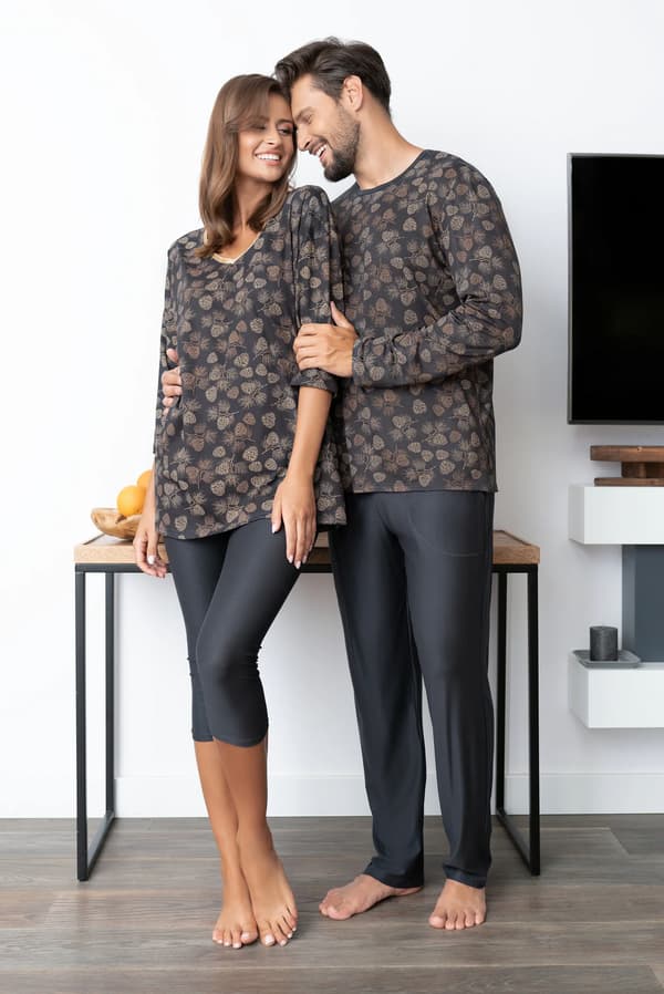 Pinus miesten pitkähihainen pyjama, pitkät housut S