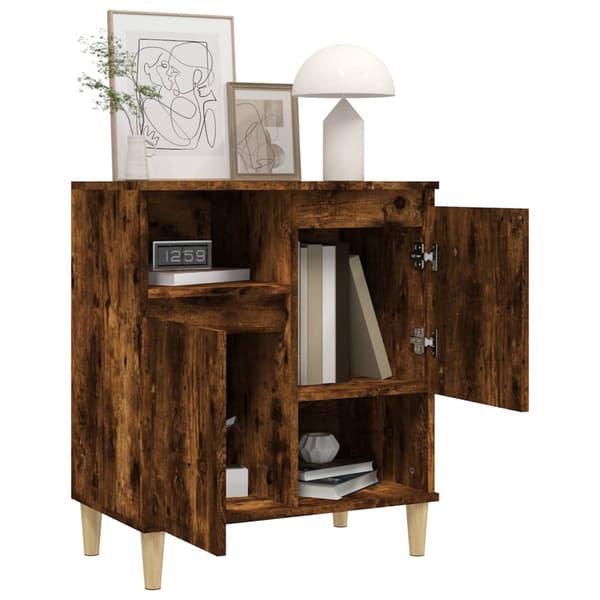 vidaXL kommode, røget eg, 60x35x70 cm, træbaseret materiale