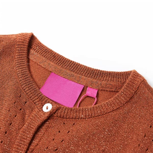 Børnestrikcardigan, cognac, 92