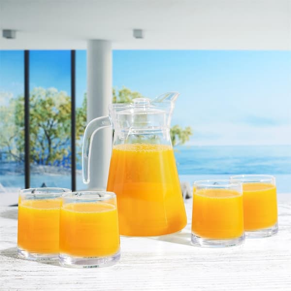 Sæt med 1,5L kande og 4 glas 275 ml