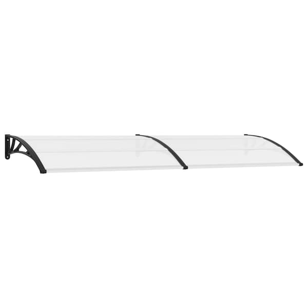 vidaXL dørmarkise sort og transparent 300 x 75 cm PC