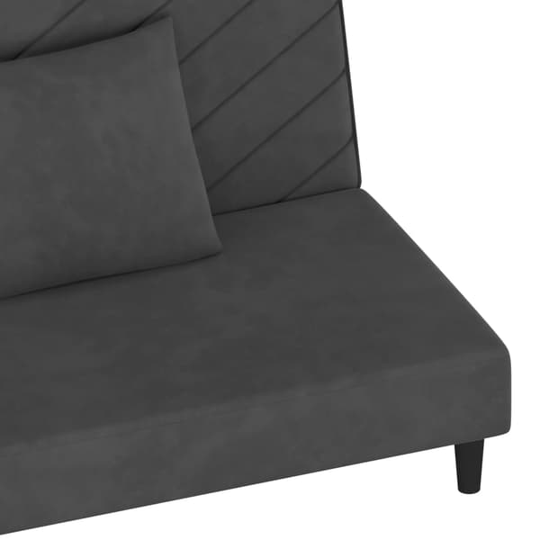 vidaXL 2-sitssoffa med 2 kuddar, mörkgrå sammet