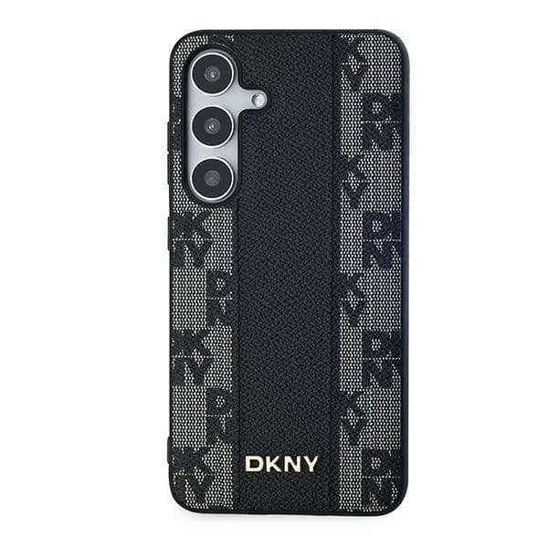 DKNY MagSafe-cover med ternet monogrammønster til Galaxy S24+, sort