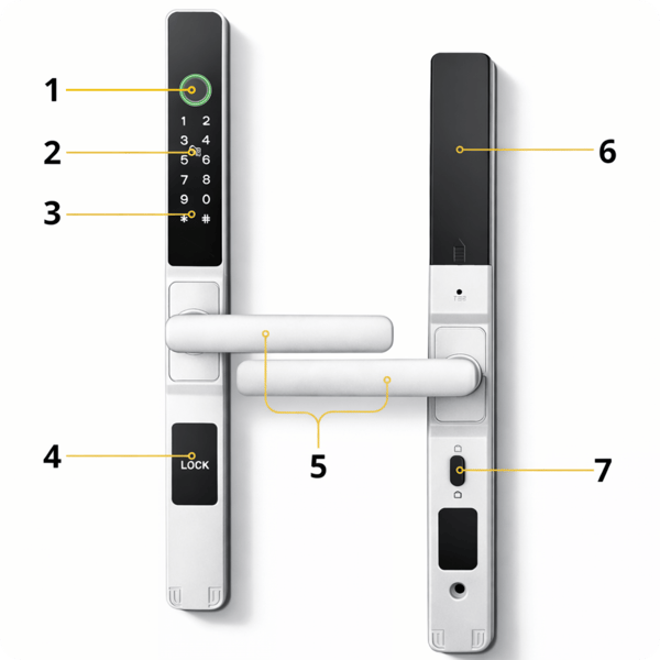 Elektroniskt låshandtag A209 50/72 TTLock Silver