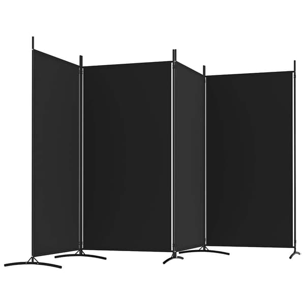 vidaXL 4-panels rumdeler, sort, 346x180 cm, stof