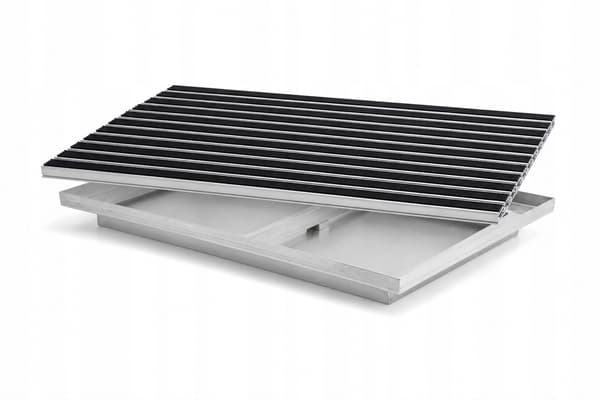 POLENTEX ALUMINIUM DØRMÅTTE C22 GUMMI SORT 100x50 + SEDIMENTBAKKE