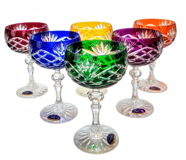 Färgglada kristall champagneglas 150ml Ananas