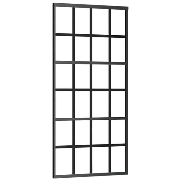 vidaXL skydedøre, ESG-glas og aluminium, 90x205 cm, sort