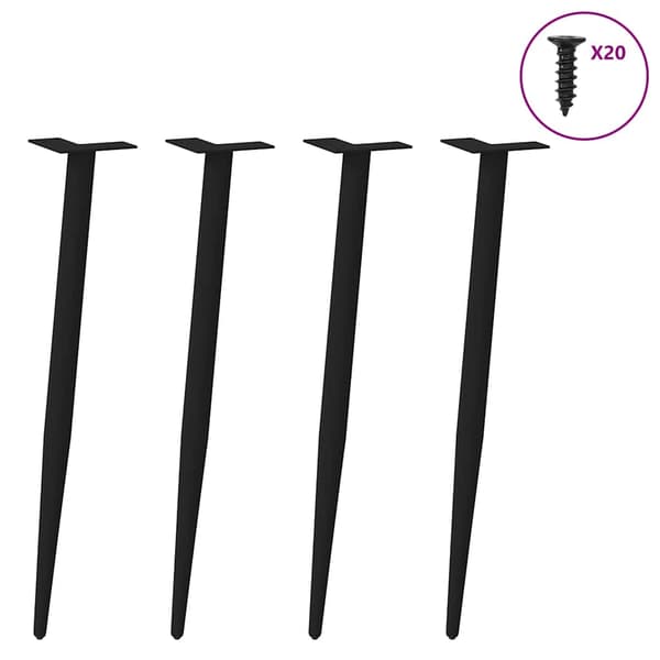 vidaXL sofabordben, 4 stk., sort, 72-73 cm, stål