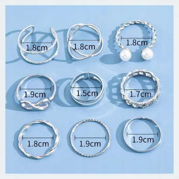 silverringset med silverringar moderiktiga ringset