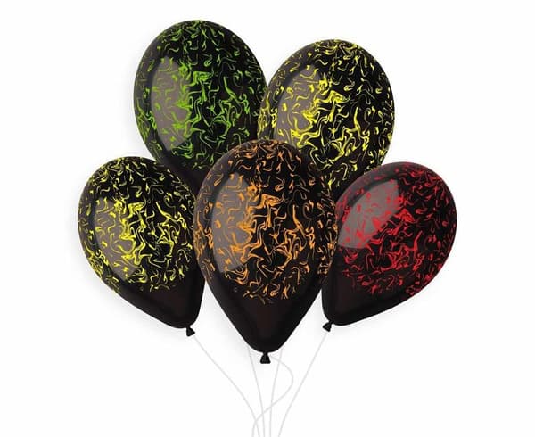 Premium Helium Marmorballoner Sorte 33cm 5 stk
