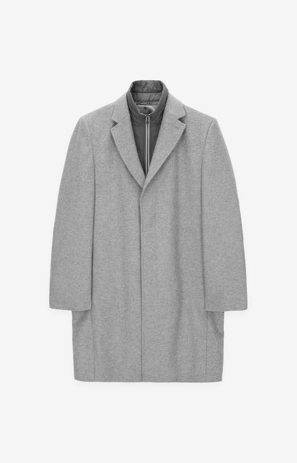 Slim fit-kappa med återvunnen ull 54