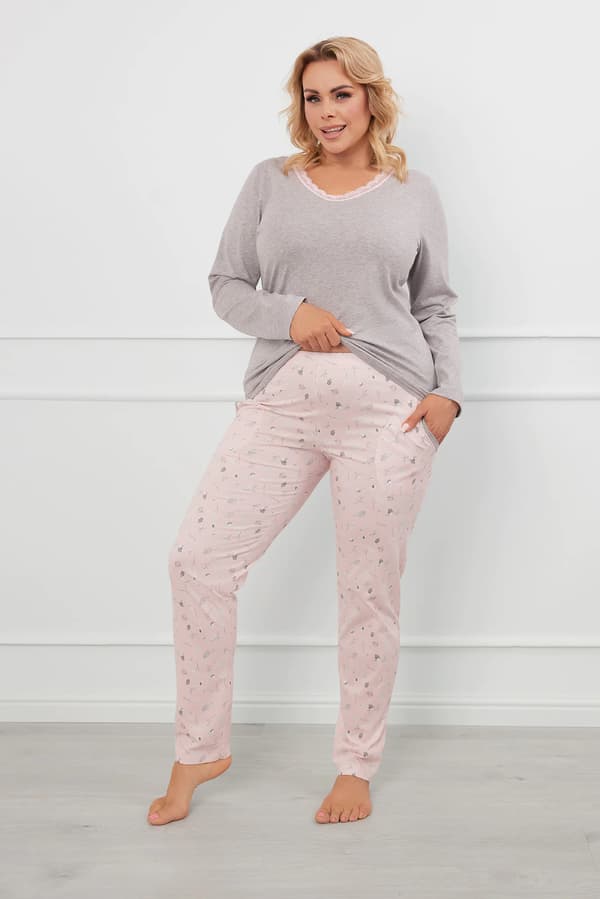 Rosaria dampyjamas långärmad, långbyxor S
