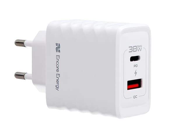Ny Encore Energy MD-3883TR USB-A USB-C QC PD vægoplader
