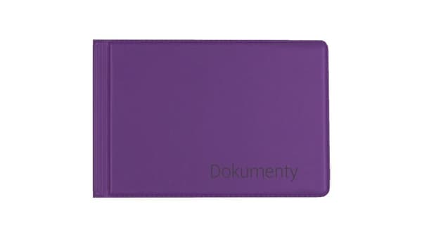 Lille violet dokumentomslag