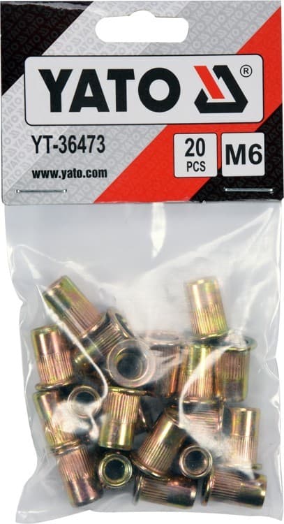 Yato nitomuttrar stål M6, 20 st