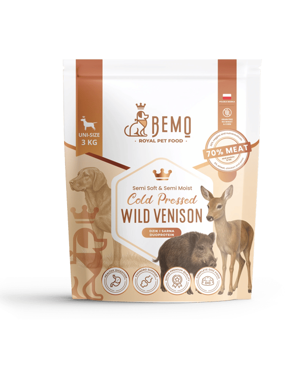 Bemo Koldpresset Vildtkød - koldpresset hundefoder med vildt og vildtkød 1 kg