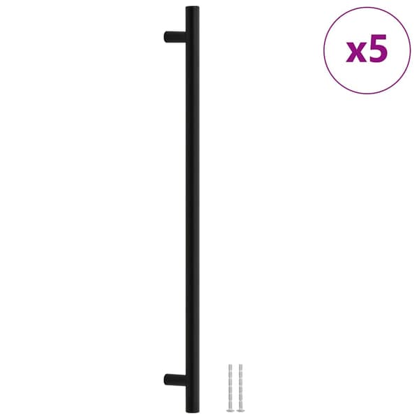 vidaXL skabsgreb 5 stk. sort 480 mm rustfrit stål