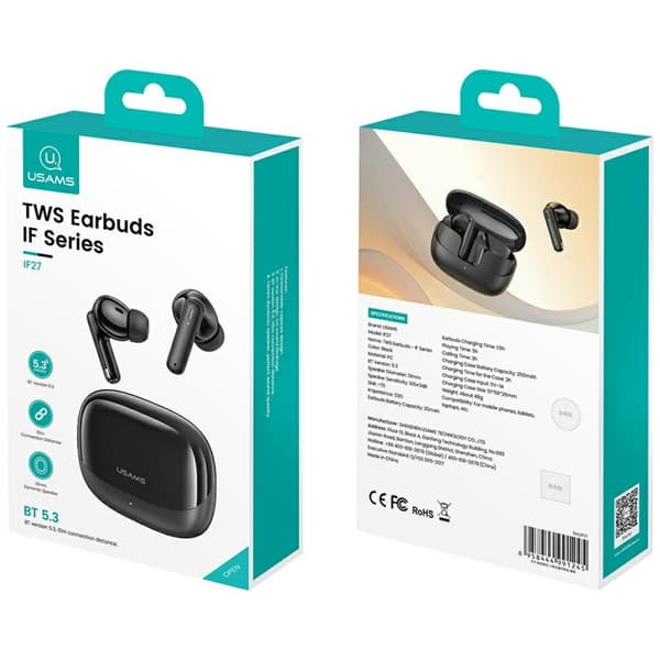 USAMS IF27 TWS Bluetooth-hovedtelefoner Trådløse Hvide