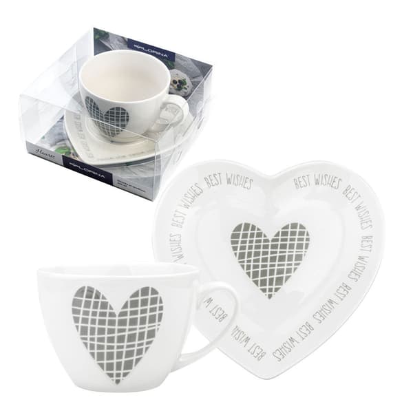Florina Hearts Presentkopp och fat 460 ml