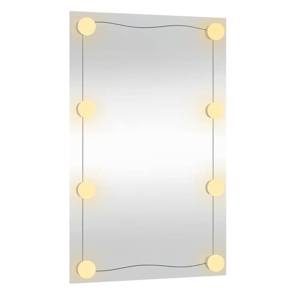 vidaXL Väggspegel med LED, 40x60 cm, Glas, Rektangulär