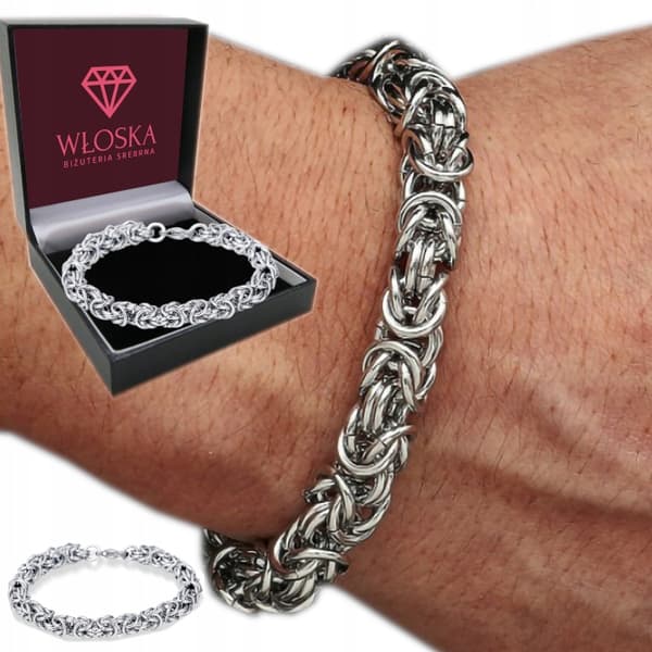 TYK Sølv Diamantarmbånd til Herrer Royal 8mm Rund + GRATIS