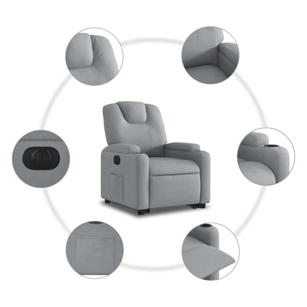 vidaXL Elektrisk lyftande massagefåtölj ljusgrå