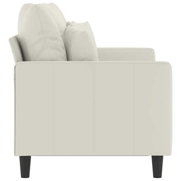 vidaXL 2-sitssoffa krämfärgad 120 cm klädd i sammet