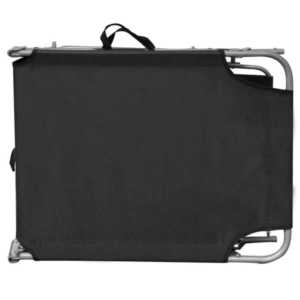 vidaXL foldbar liggestol med baldakin sort aluminium