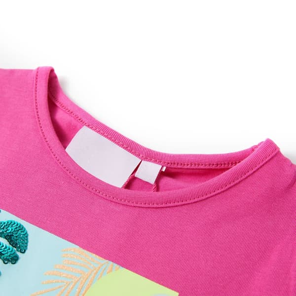 Barn-T-shirt, mörkrosa, 104