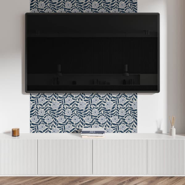 Estetisk vinyltapet med tryck 120x60 cm blommigt växtmönster