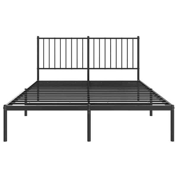 vidaXL metalsengestel med hovedgærde sort 135x190 cm