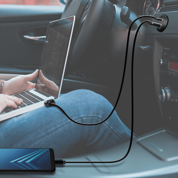 Logilink USB-C PD USB-A QC 60W hurtig indbygget biloplader