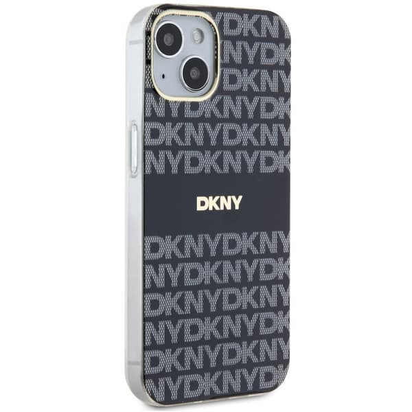 DKNY IML Mono & Stripe MagSafe-etui til iPhone 15, sort