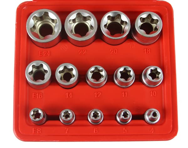 Torx-hylsyt E4-E24, 14-osainen sarja