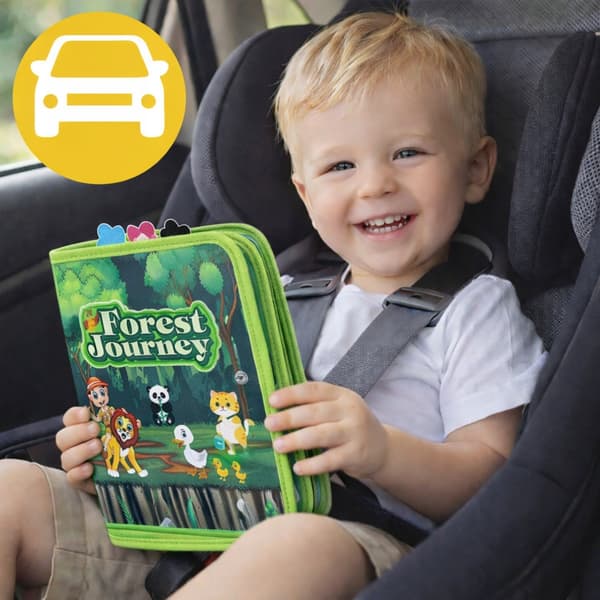 [pacza] Montessori Sensory Book Manipulation Board Forest Z3319