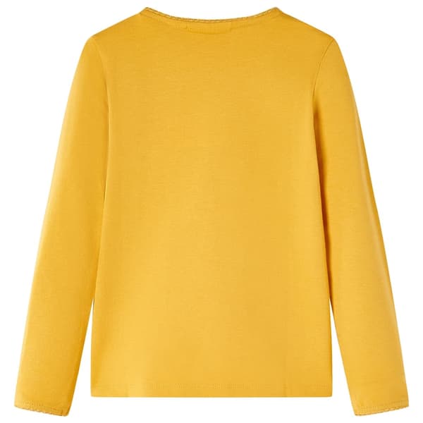 Barn långärmad T-shirt, mörk ockra, 104