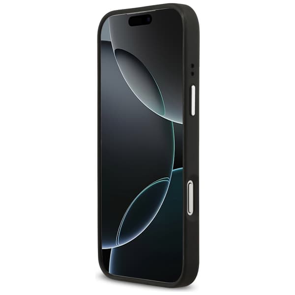 Guess Grained Big 4G Classic Logo cover til iPhone 17 Pro Max, sort