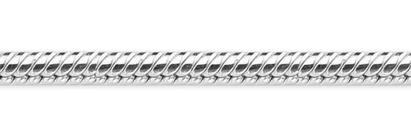 Sølvrhodineret SPIGA-kæde 1,4 mm 45 cm