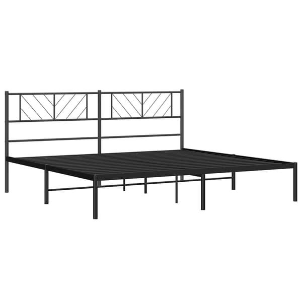 vidaXL metalsengestel med hovedgærde sort 193x203 cm