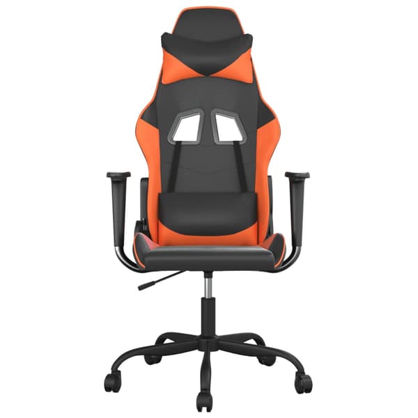 vidaXL massage-gamingstol, sort og orange, kunstlæder