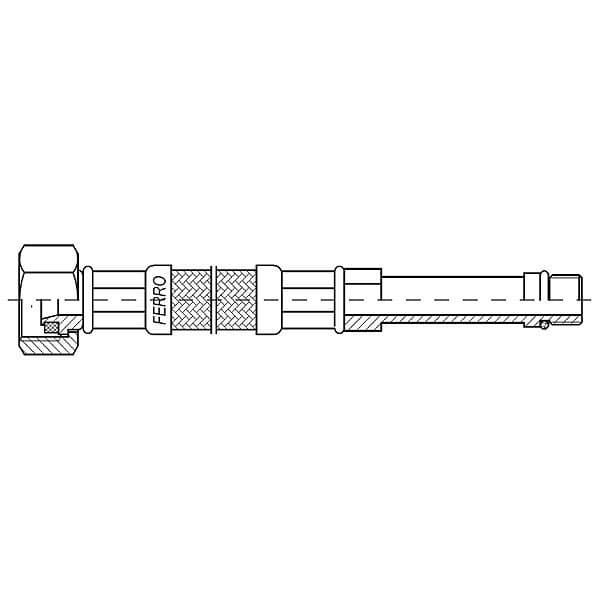 Stålflätad batterislang 50 M10x3 / 8 lång