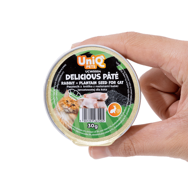 Vådfoder til katte Kanin og Pound Cake Delicious Pâté UniQ Pets 8x30g