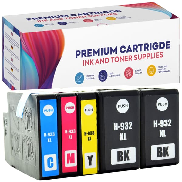 5x BLÆK til HP GP-H933XL CMYKK