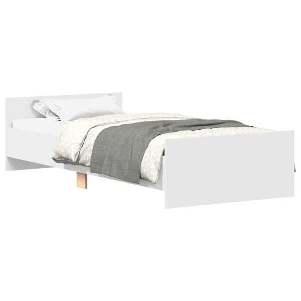 vidaXL Sängram vit 90x190 cm träbaserat material