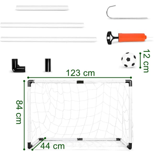 MINI børnefodboldmål 123x84x44 cm