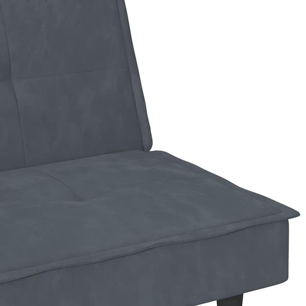 vidaXL Bäddsoffa med mugghållare mörkgrå sammet