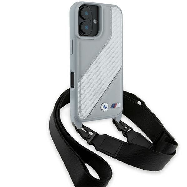 BMW BMHCP16S23PSCCG iPhone 16 6.1" harmaa/harmaa kovakuori M Edition Carbon Stripe & Strap